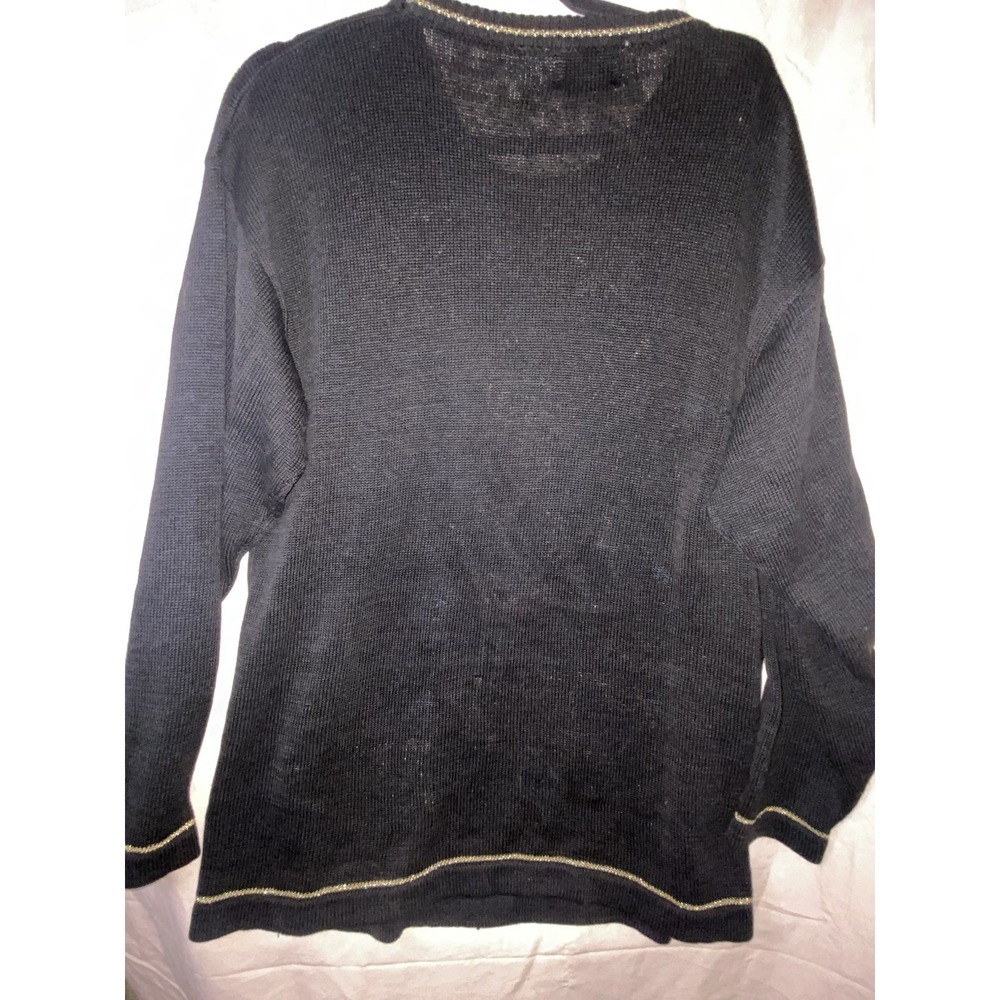 Vintage Las Vegas Casino Novelty Knit Sweater Black Embroidered One Size - Picture 9 of 12